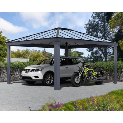 Doppelcarport PALRAM - CANOPIA "Colorado", grau (anthrazit), B/H/T: 207cm x, Carports, 100% UV-geschützt