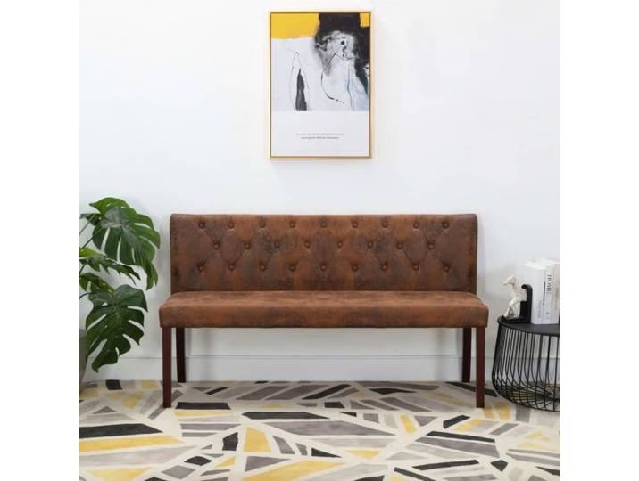 Banc 148 5 cm Marron Similicuir daim 288571