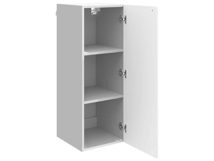KTHLBRH Wandschrank weiß glänzend 33 x 34,5 x 90 cm Technisches Holz, 1 Tür, Griff aus Metall, Wandmontage