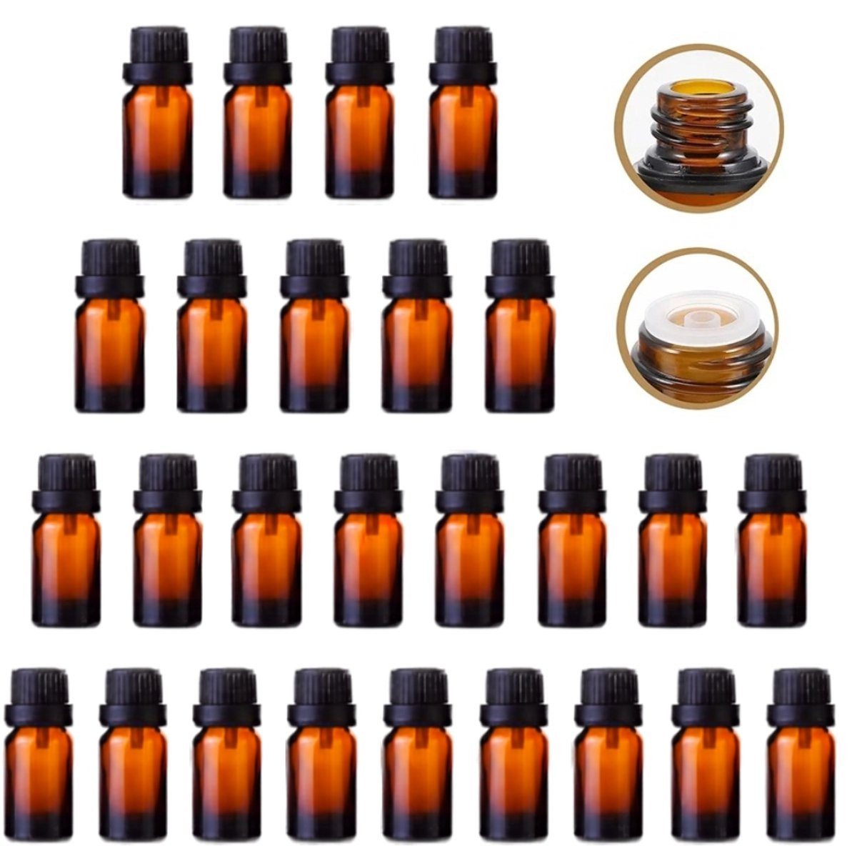 Berivita Lege Glazen Druppelflesjes met Druppelaar - 5 ml - 50 stuks