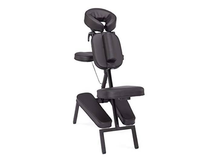WellTouch VITAL Massagestuhl, klappbar, schwarz, Stuhl für Mobile Massage und Shiatsu, inklusive rollbarer Tragetasche