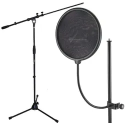 K&M 23966 Popschutz mit Mikrofonständer, Mikrofon Popschutz