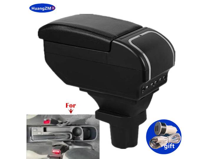 Boîte d'accoudoir pour Toyota Yaris 3, boîte de rangement pour Toyota Hybrid / Yaris Vitz, boîte de rangement avec charge USB, accessoires de rénovation intérieure pour voiture