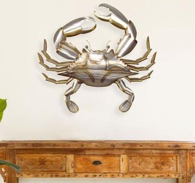 Copper Art Inc. Fresh from the Sea Crab Wall Sculpture Silver , Silver