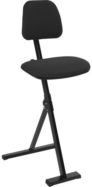 Global Ståstøttestol, Sort, Stof, Lakeret Stel, 50-85cm