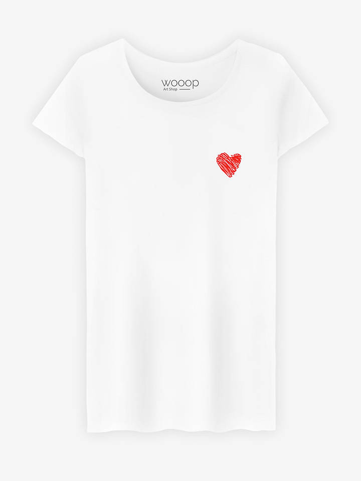 WOOOP Shirt "Little Heart " in Weiß - S