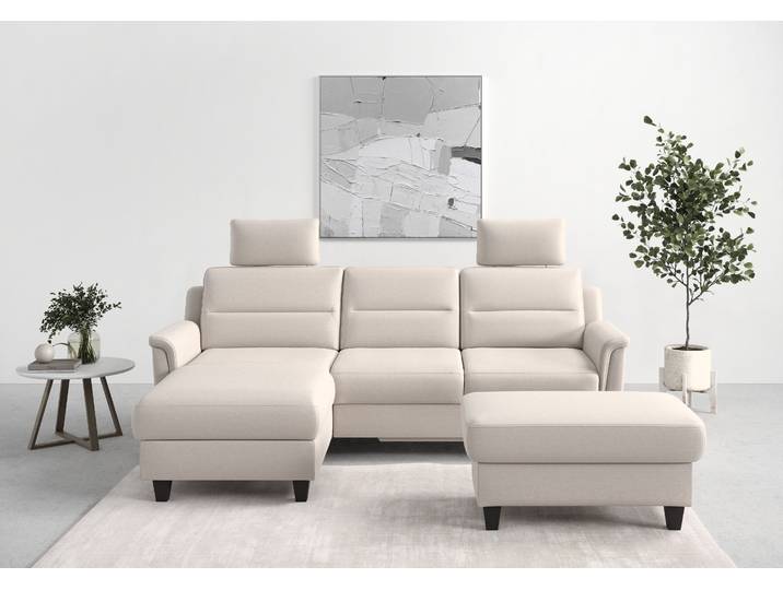 Ecksofa, Luxus-Microfaser Euphoria, Grau (Elephant) 234×168 cm, Recamiere Links, Federkern, Sit&More