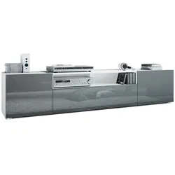LOWBOARD Mogan Fronten in Grau Hochglanz