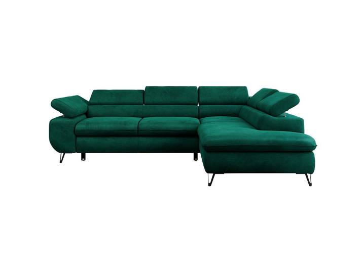 ECKSOFA PETER L Dunkelgrün Velvet - Rechts Seite