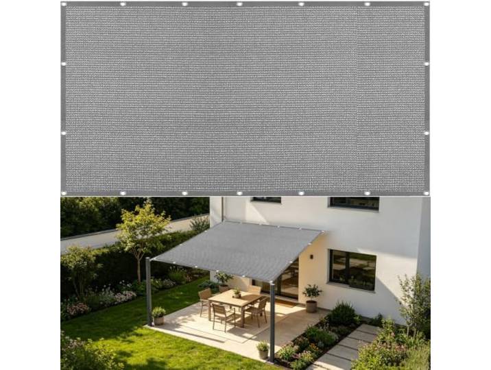 Segel Baldachin Atmungsaktiv Beschattungsnetz 3.1x6.5m Hellgrau Atmungsaktiv Sonnenschutz Sunsegel Markisenstoff Atmungsaktiv Für Gewächshaus Pergola