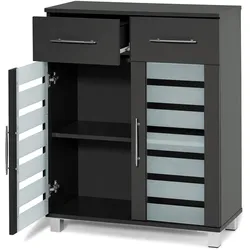 bonprix Badezimmer Schrank, grau, Gr.85x68 cm, Trendig und praktisch: der 2-türige Badezimmer Schrank mit 2 Schubladen