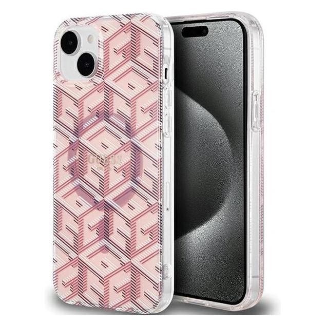 Guess GUHMP15MHGCUSTGP iPhone 15 Plus / 14 Plus 6.7" różowy/pink hardcase IML GCube MagSafe (Apple iPhone 15 Plus) (1467198017)