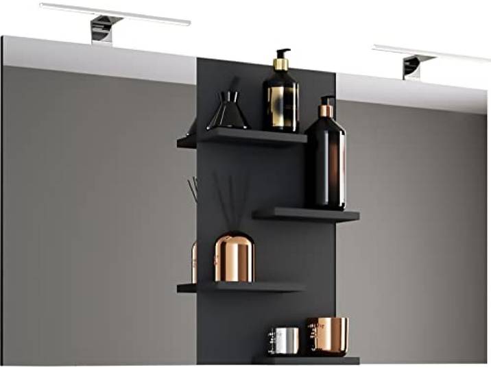 VCM Miroir de Salle de Bain Large Miroir Mural Miroir Suspendu Salle de Bain Miroir Budasi étagère Miroir de Salle de Bain Large Miroir Mural Miroir Suspendu Salle de Bain Miroir Budasi étagère Noir