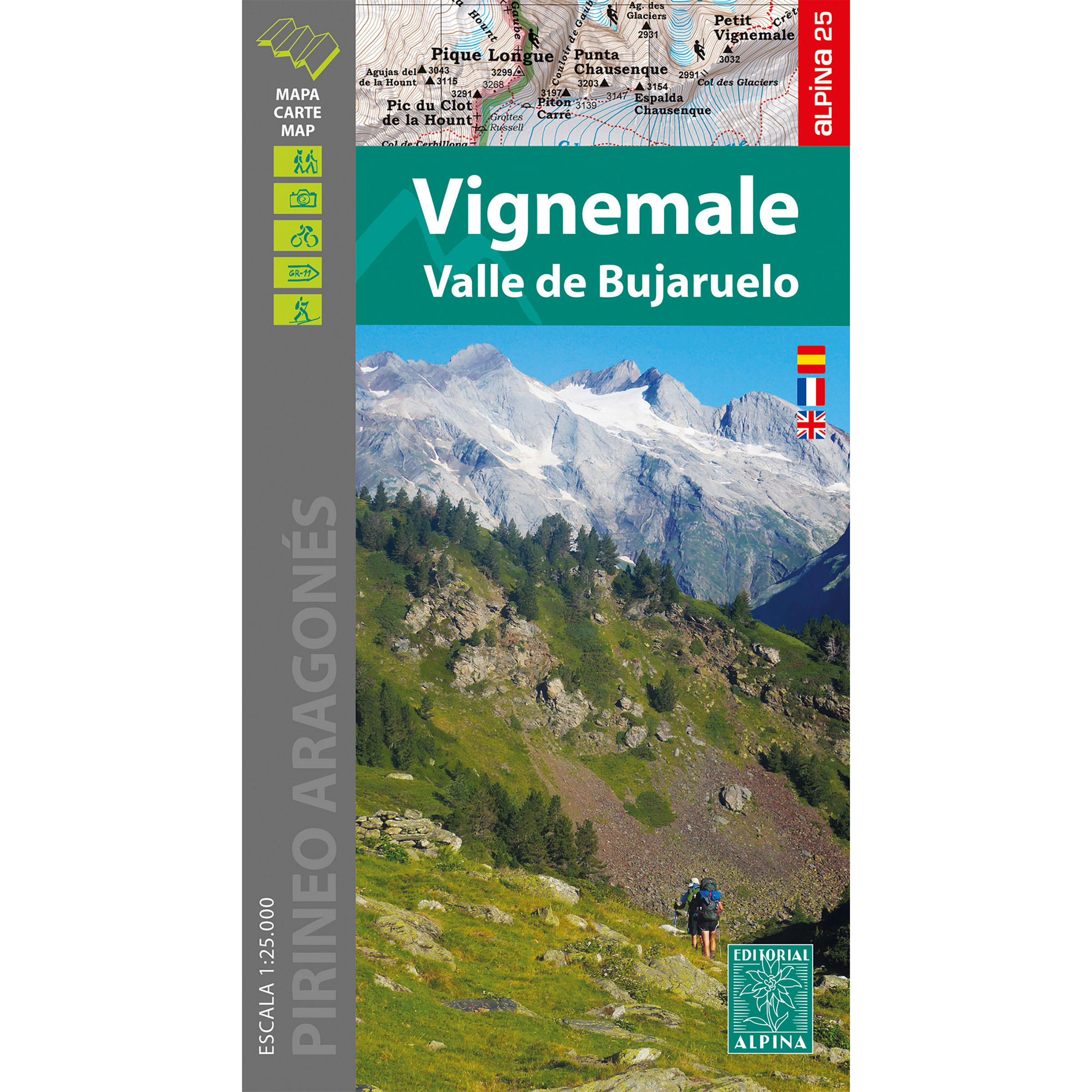Mal og menning Wanderkarte 25T Vignemale Topografische Karten
