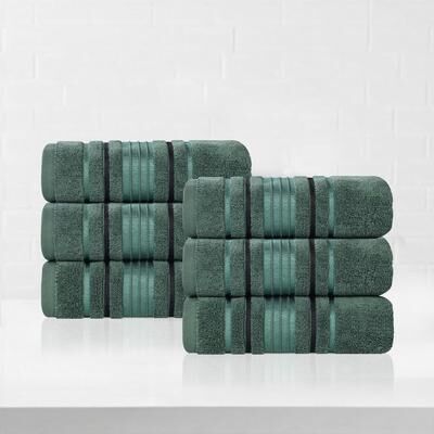 Superior Sadie Zero Twist Cotton Solid Hand Towel, Set of 6