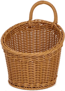 Inspire Picks Handwoven Rattan Style Hanging Storage Basket With Handle 6
