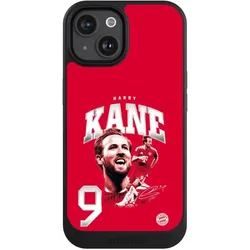 Nivocase Hülle für Apple iPhone 15 Handyhülle NIVOcore Case Schwarz FC Bayern München FCB Harry Kane (Apple iPhone 15), Smartphone Hülle, Schwarz
