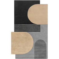 Wollteppich abstrakt Monochrom 150 x 240 cm - HALLEIN   Kadima Design