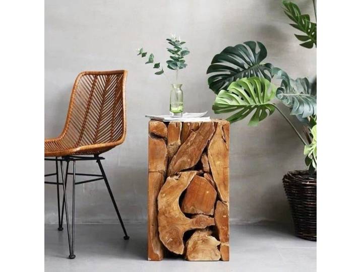 Möbel Bressmer Beistelltisch Teak Holz Säule XILON quadratisch