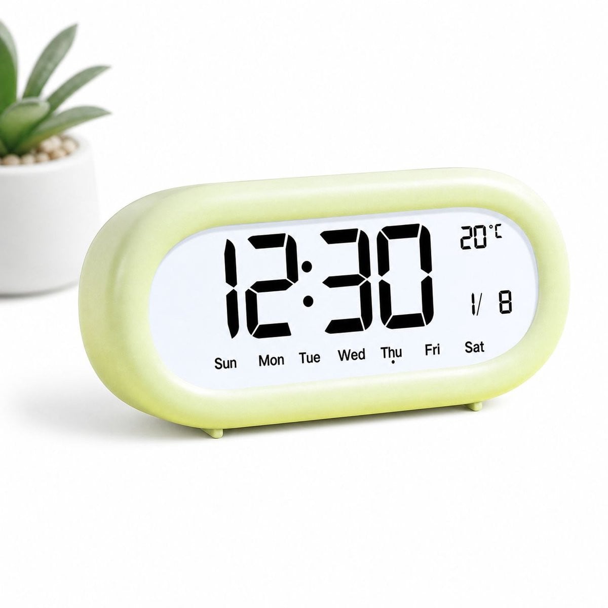 VHV Digitale Wekker Groen - Moderne LED Tafelklok met Temperatuurweergave