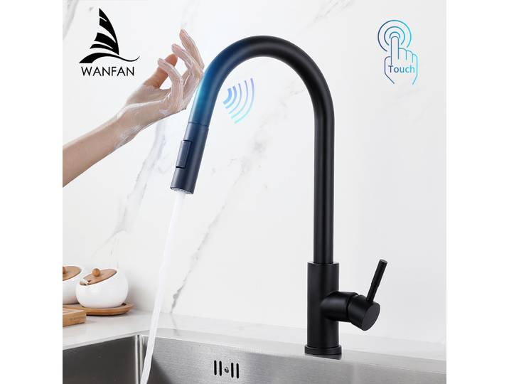 Noir Smart Touch Cuisine F/05 ET Grue Pour Capteur Cuisine Robinet D'eau Évier centre commercial Rotation Places Capteur D'eau centre commercial KH-1015