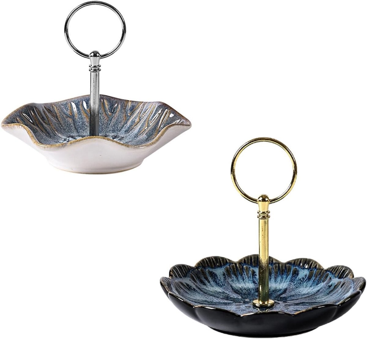 Set van 2 keramische dienbladen voor sieraden en decoratie