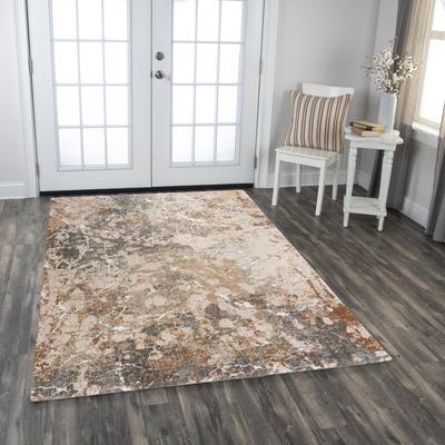 Alora Decor Lake Abstract Earth Toned Recycled Polyester Area Rug