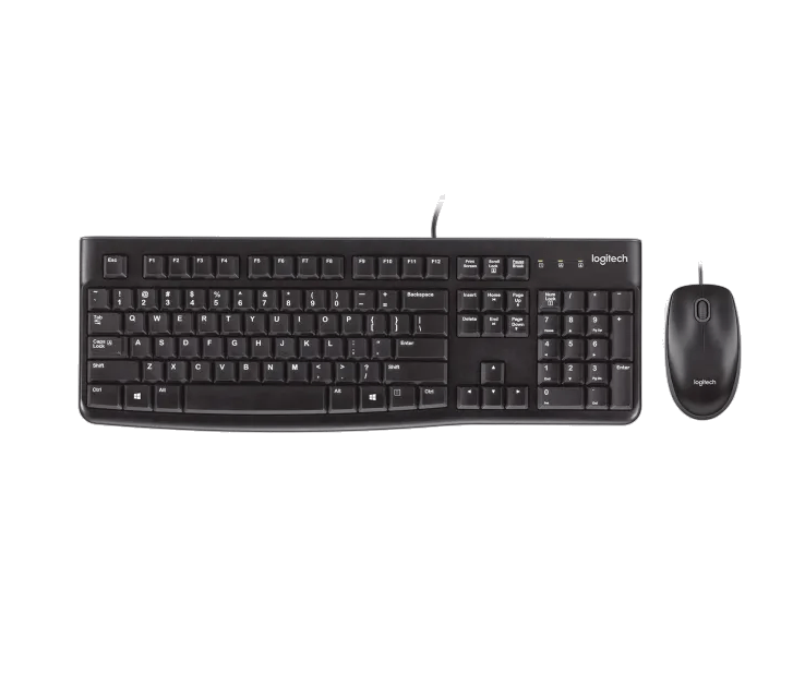 Clavier + Souris Logitech MK120 Filaire, Noir, Neuf