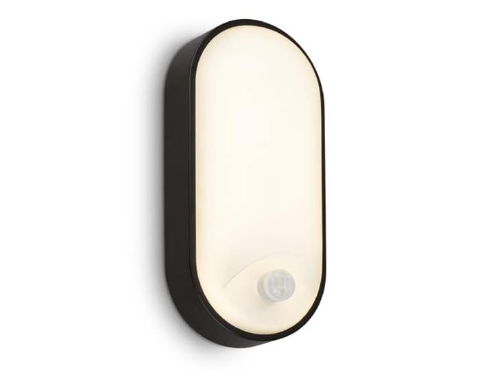 BRILONER - LED Wandlampe Aussen IP65 mit Bewegungsmelder, bis 6m Reichweite, 100 Grad Erfassung, Aussenlampe, Wandleuchte aussen, LED Strahler außen, Außenbeleuchtung, 22x10,5x6 cm, Schwarz