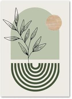 Uplifted Finds Boho Sage Green Plants Abstract Geometric Wall Art Canvas Decoration 20 X 30 Cm d