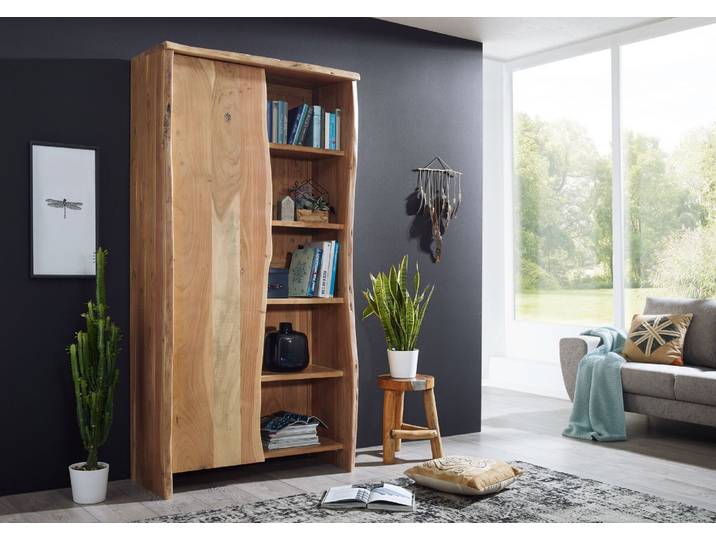 Regal Akazie 105x45x204 natur lackiert PURE ACACIA #710