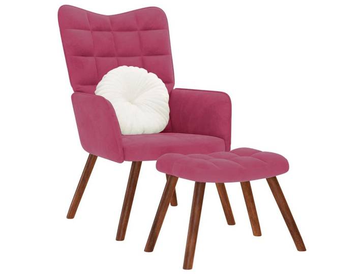 vidaXL Relaxsessel, Relaxsessel mit Hocker Weinrot Samt