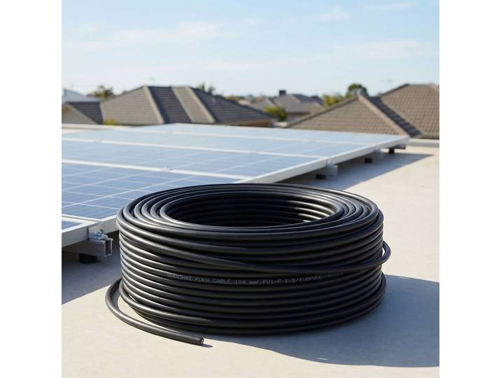 Solarkabel mit 1x 4 mm² (12 AWAWG), 50 m, IP68, bis 1.800 V, schwarz