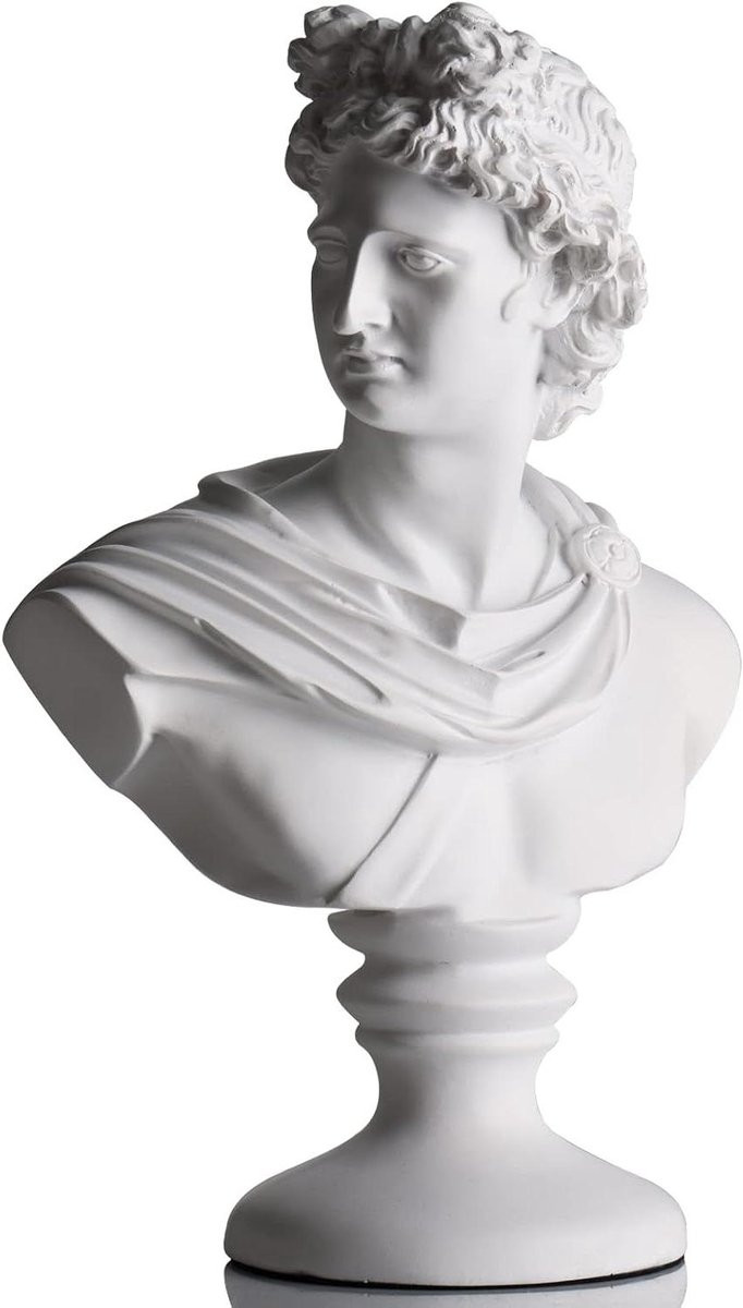 Grieks standbeeld Apollo Romeinse buste sculptuur met donker hoofd voor woondecoratie