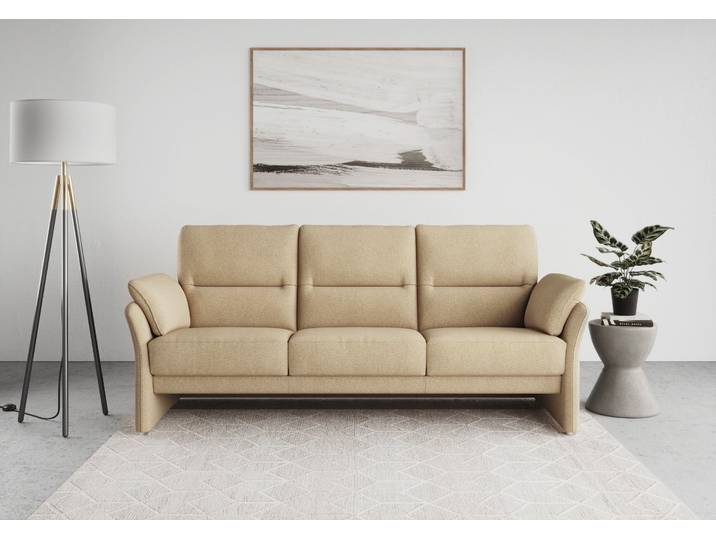 3-Sitzer Sofa, 100% Polyester, Beige, 219×88×95 cm, Federkern, Modern, Domo-Collection