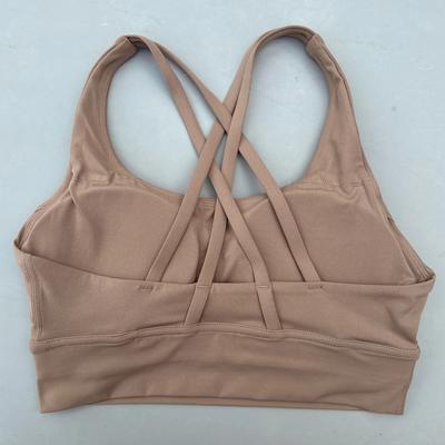 Uplifted Finds High Strength Shockproof Cross Back Yoga Fitness Vest cocoa m
