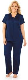Plus Size Women's Short Sleeve Pajama by Exquisite Form in Navy (Size 1X)