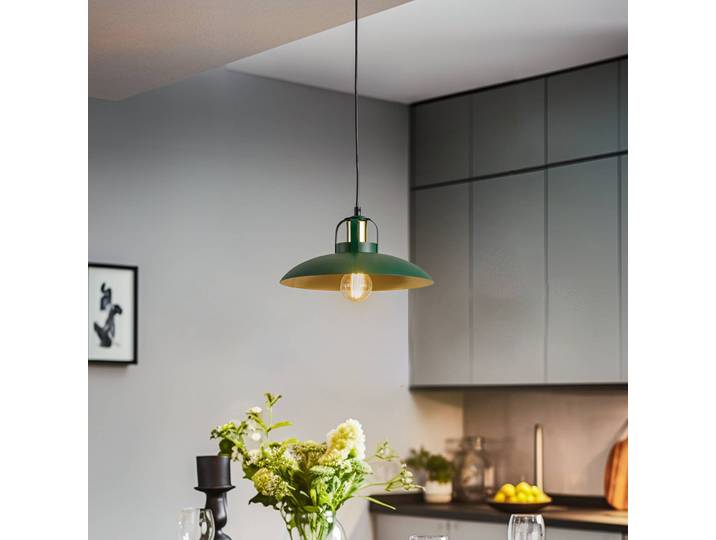 Hanglamp Felix, dimbaar, groen, Woon-/ Eetkamer, metaal, Industrieel design, hanglamp