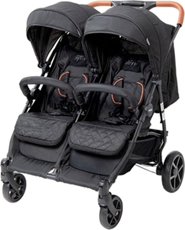 BabyTrold 13-82S, Betthimmel, Traditioneller Kinderwagen, Unisex, Feste Räder, Faltbar, Schwarz