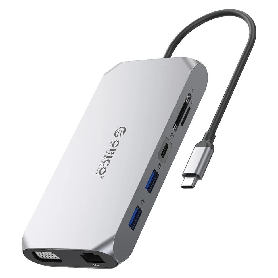 Orico Stacja/replikator XCR 12w1 USB-C szara (ORICO-XCR-X22-GY-BP) (USB-C, 12 Ports) (6941788803923)