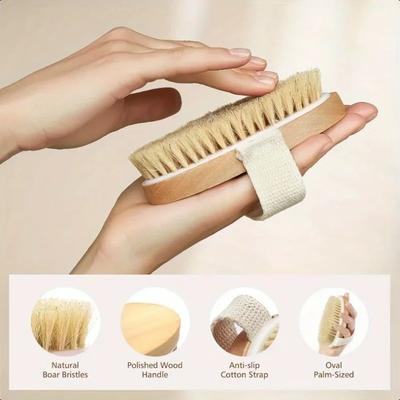 Uplift Treasures 2 In 1 Natural Bristle Body Brush 2 In 1 Natural Bristle Body Brush
