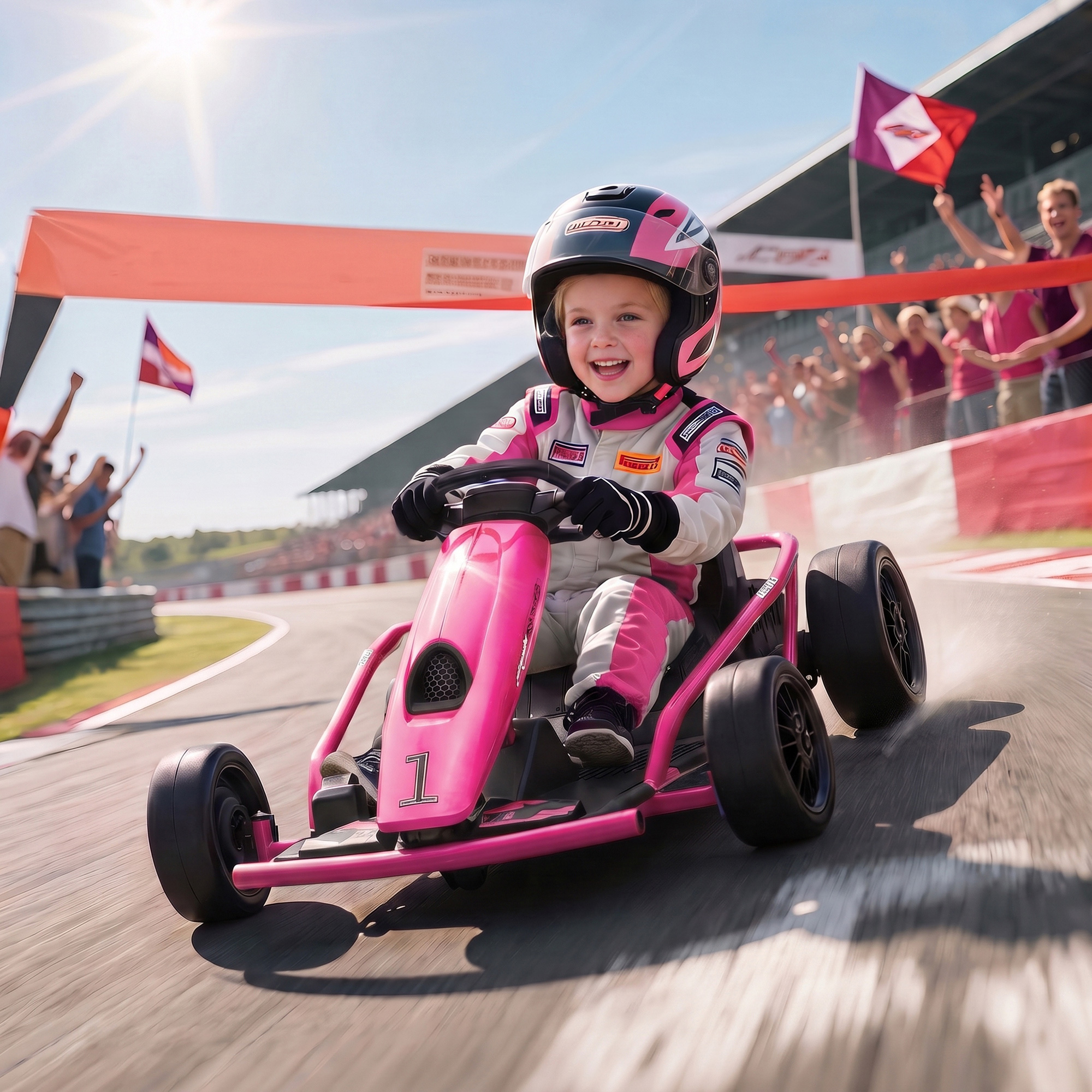 Homcom Go-Kart elettrico per Bambini 8-12 anni 24 V con drift e 2 motori, fino a 13 km/h, Rosa   Aosom Italy