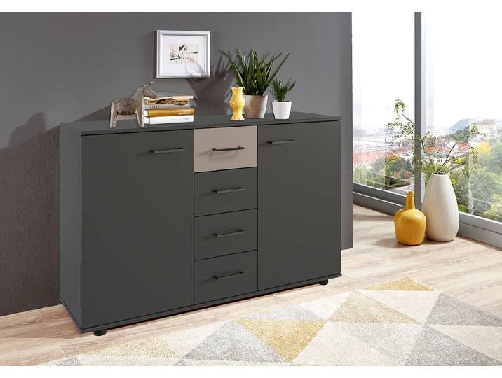 Kommode 130cm Beige/Saharagrau/Graphit