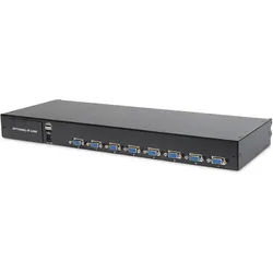 Digitus Modulare Konsole mit 483cm 19Zoll TFT 8 Port KVM & Touchpad deutsche Tastatur RAL 9005 -..., KVM Switch, Schwarz