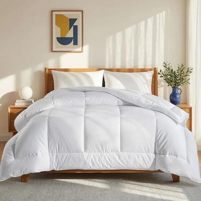 Peace Nest All Season Down Alternative Comforter Duvet Insert with Grid Jacquard Cover