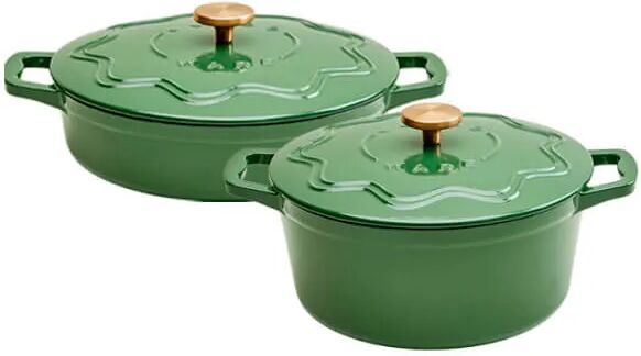 Judgeware Enamelled Cast Iron 2 Piece Set Green