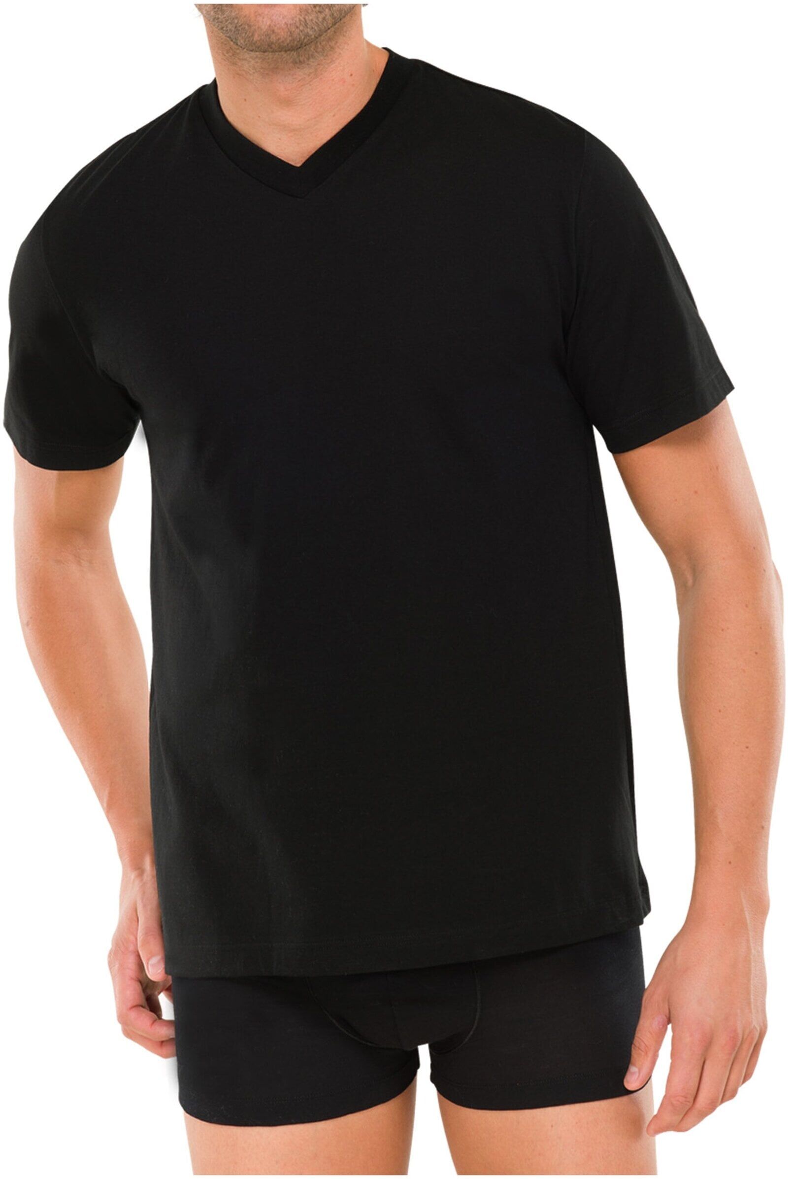 T-Shirt SCHIESSER "T-Shirt American T-Shirt 4er Pack", Herren, Gr. XL, schwarz, Obermaterial: 100% Baumwolle CO., Shirts T-Shirt