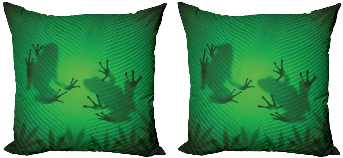 ABAKUHAUS Dier Kussenhoes Set – Tropisch Banana – Groen – 60 x 60 cm