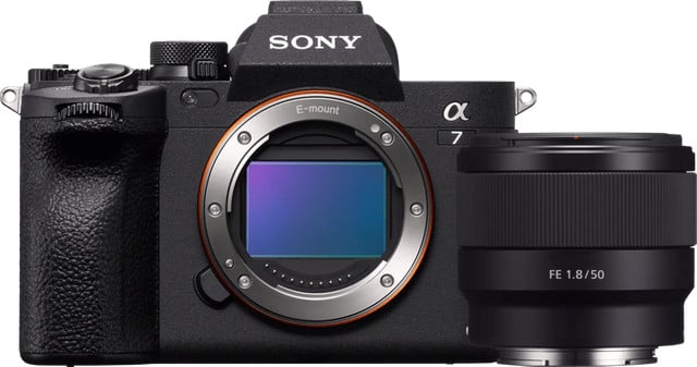 Sony A7 IV systeemcamera met FE 50mm f/1.8 lens