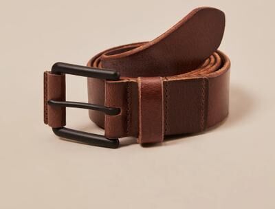 Lucky Brand Tab Leather Belt - Men's Accessories Belts in Brown, Size 40